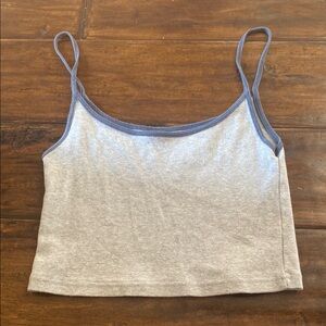 Gray Tank Top with Blue Trim